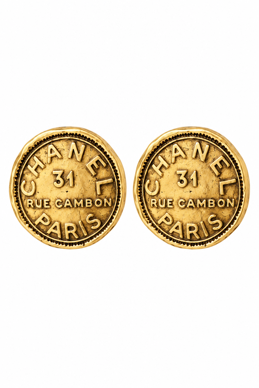 C’anel Vintage 31 Rue Cambon Paris Coin Earrings